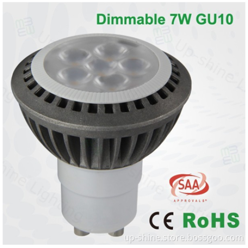 CE Rohs SAA approved diameter 50mm dimmable led spot light gu10 7w